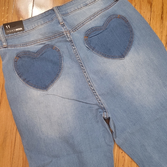 Heart colorblock flare jeans #7,9,11 - Picture 15 of 15